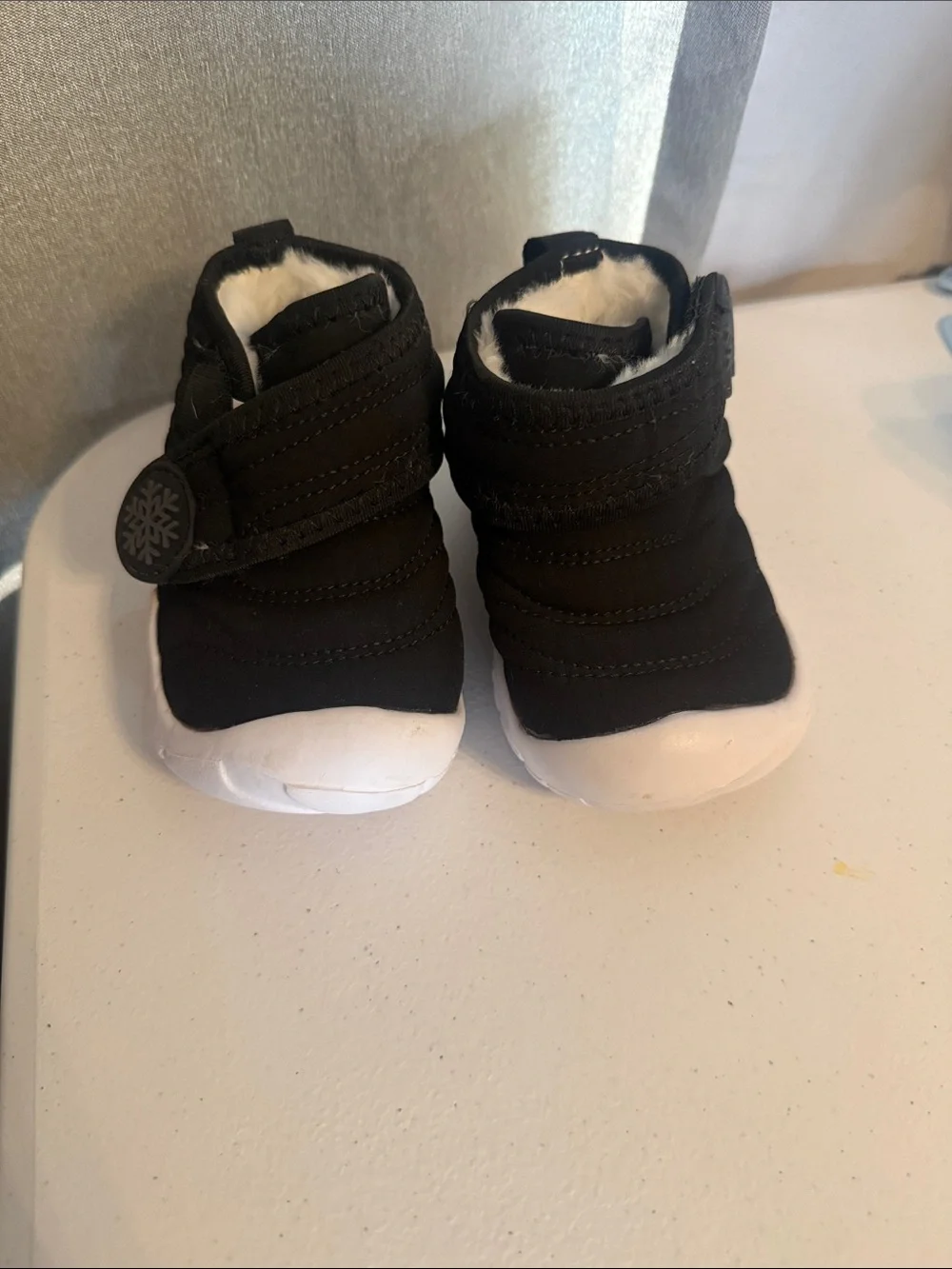 Kids Black Winter Booties with Plush Lining